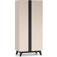Furnlux Classic FURNLUX Armoire Freshion Beige Et Noir 90cm / Couleur principale : Beige / Dimensions : 90 x 200 x 53 cm