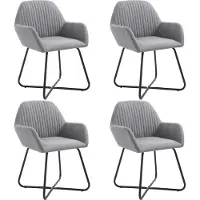 Syfax Chaises à manger lot de 4 gris clair tissu