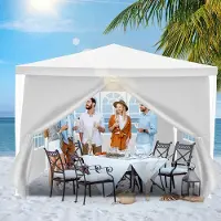 TolleTour Pavillon Tente de réception robuste - Tente événementielle de haute qualité et stabilité pour votre jardin Blanc 3x3m