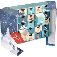 Ed Brubaker Calendrier de l'Avent à remplir 2025 - Calendrier de Noël DIY à ouvrir avec 24 portes pour des bons d'achat & des friandises - 27 cm de haut en carton