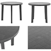 vidaXL Table de jardin Anthracite 89 cm Plastique - Table - Tables - Table de bistrot