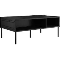 Mirjan 24 Table basse Palazzo Bis, Table basse avec étagère, Table de salon, pieds en métal de couleur noire (Couleur : Noir)