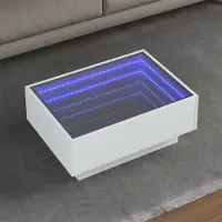 Prolenta Maison Exclusive - Table basse LED blanche 70x50x30 cm Matériau dérivé du bois