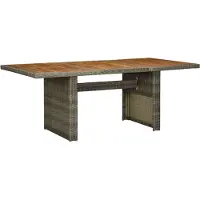 The Living Store Table de jardin Marron Poly rotin et bois massif d'acacia