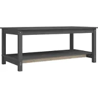 Syfax Table basse Gris 110x55x45 cm Bois massif de pin