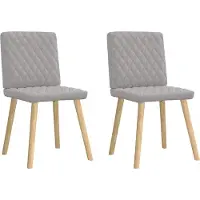 Syfax Chaises à manger lot de 2 gris nuage tissu