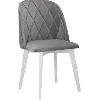 Mirjan 24 Chaise de salle à manger rembourrée AFTON 6 - blanc / gris clair