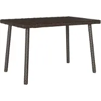 Syfax Table basse de jardin rectangulaire marron 60x40x37 cm rotin