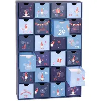 Ed Brubaker Calendrier de l'Avent à remplir - Elfes bleus - Calendrier de Noël DIY avec 24 portes pour bons d'achat, friandises et autres surprises - 39 cm
