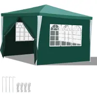 TolleTour Pavillon de jardin deux avec tubes en spirale avec panneaux latéraux portes tente imperméable