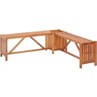 The Living Store Banc d'angle de jardin avec bac à plantes 117×117×40 cm Acacia massif