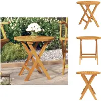 vidaXL Table de bistrot Ø46x47 cm Bois massif Acacia - Tables de jardin