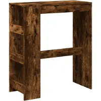 vidaXL Table de bar avec étagère chêne fumé 90x40x103,5 cm Bois composite
