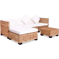 Syfax Ensemble de canapés 14 pcs Rotin naturel