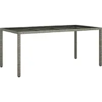 Syfax Table de Jardin Gris 190 x 90 x 75 cm polyrotin