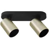 EDO Plafonnier double à spots de type Spot MALGA 2 ELEGANT Barre IP20 2xGU10 220-240V noir Réflecteurs dorés EDO777869 Solutions
