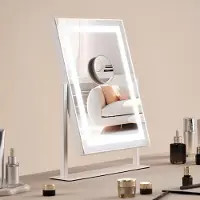 StarTech.com Hollywood miroir de maquillage - miroir cosmétique 3 couleurs - 406x296mm - pivotant à 360° - accessoires de maquillage cosmétique