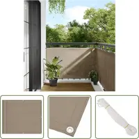 The Living Store Brise-vue pour balcon Taupe 90 x 700 cm 100 % polyester Oxford