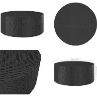 vidaXL Table de thé noir 68x68x30 cm Poly rotin - Table de thé - Tables de thé - Table d'appoint