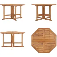 vidaXL Table de jardin pliante 110x110x75 cm Teck massif - Table de jardin - Tables de jardin - Table de jardin en bois - Table de jardin en bois massif