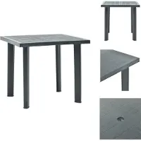 vidaXL Table de jardin vert 80 x 75 x 72 cm plastique - Tables de jardin