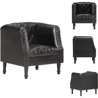 vidaXL Fauteuil Noir Véritable cuir de chèvre - Fauteuil