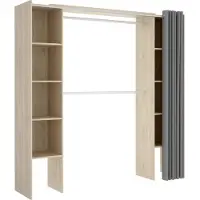 Dmora Acron - Grande Armoire, 180x205 cm, Chêne Brun, 8 Étagères