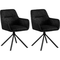 CLP Lot de 2 chaises Tipton tissu - gris foncé