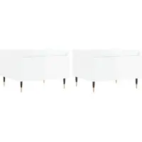 Syfax Tables basses 2 pcs blanc brillant 50x46x35cm bois d'ingénierie