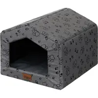 Doggy Niche pour chiens d'intérieur avec coussin -46x50x29 cm- Niche souple en tissu Oxford, imperméable, légère & compacte |