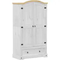 Syfax Garde-robe Corona blanc 102x52x186 cm bois de pin massif
