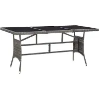 Prolenta Maison Exclusive - Table de jardin grise 170 x 80 x 74 cm en polyrotin