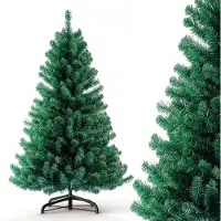 FCH ALIGHTUP 150cm Arbre de Noël artificiel avec 350 pointes PVC, Sapin avec support, vert