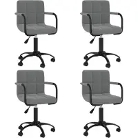 Syfax Chaises pivotantes à manger lot de 4 gris foncé velours