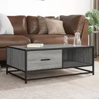 Prolenta Maison Exclusive - Table basse Gris Sonoma 90x57x35 cm Matériau dérivé du bois et métal