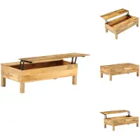 vidaXL Table basse en bois de manguier massif 110 x 55 x 35 cm - Tables basses