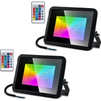 Yakimz RGB Projecteur extérieur IP67 Lampe Projecteur de chantier étanche Lumière LED Projecteur 2x30W