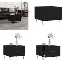 vidaXL Table basse noire 50x50x40 cm Bois composite - Table basse - Tables basses - Table d'appoint - Beistelltische