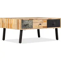 Prolenta Maison Exclusive - Table basse en teck massif recyclé 90 x 65 x 40 cm