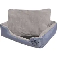 Syfax Lit pour chiens avec coussin rembourré Taille M Gris