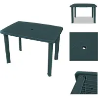 vidaXL Table de jardin vert 101 x 68 x 72 cm plastique - Tables de jardin