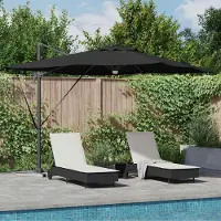 vidaXL Simple Roma Parasol Noir 286 x 285 x 270 cm Aluminium et polyester - Parasols FR7698752 1parcel