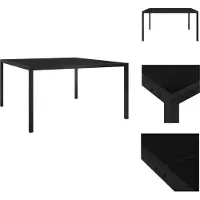vidaXL Table de jardin 130x130x72 cm Noir Acier et verre - Tables de jardin