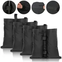 HENGDA 4X Pavillon Sacs de sable Pied de support Poids Set noir Pour tente Pavillon pliant Support Fête Robuste Sac de sable extérieur imperméable