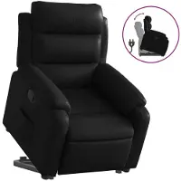 Syfax Fauteuil inclinable Noir Similicuir