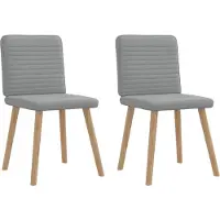 Syfax Chaises à manger lot de 2 gris clair tissu