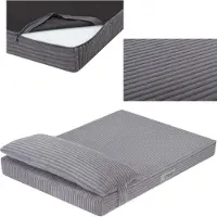 Welsti Lit pour chien, matelas pour chien, gris Cord XL 130x90