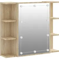 Syfax Armoire à miroir avec LED Chêne sonoma 70x16,5x60 cm