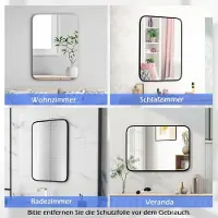 Northix Miroir de salle de bain 70 x 50 cm grand miroir cosmétique avec film incassable rectangulaire