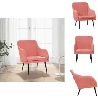 vidaXL fauteuil rose 63x76x80 cm velours - Fauteuil